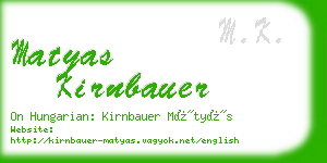 matyas kirnbauer business card